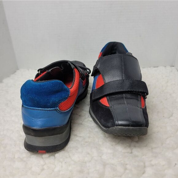 Prada Sport Womens Sneaker Shoes Sise 9 Black Red Blue Strappes Closure - Picture 7 of 16